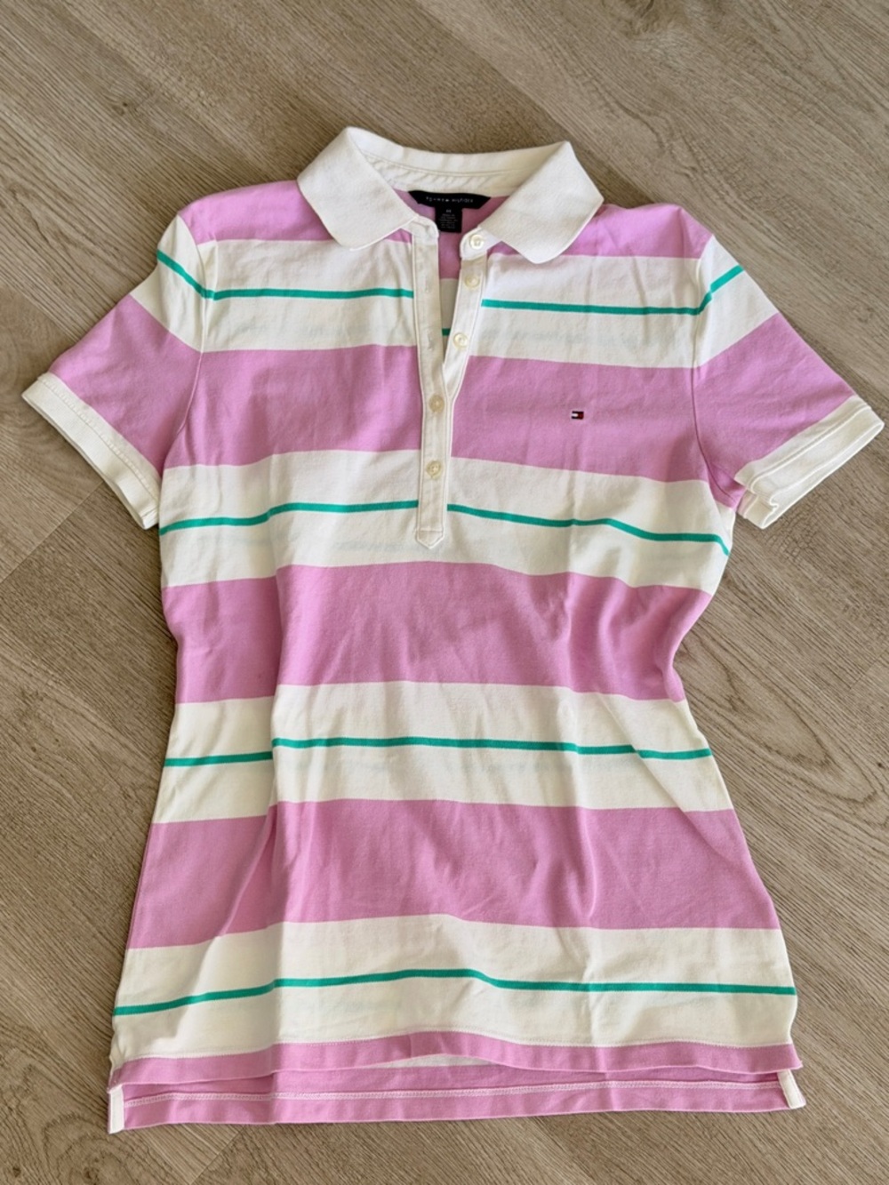 Lavender Pink & White Striped Polo